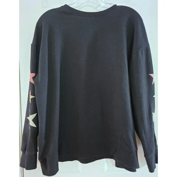 Super Soft Torrid SIze 0 Fleece Black Sweatshirt Sleeve Star Graphics - Picture 4 of 5